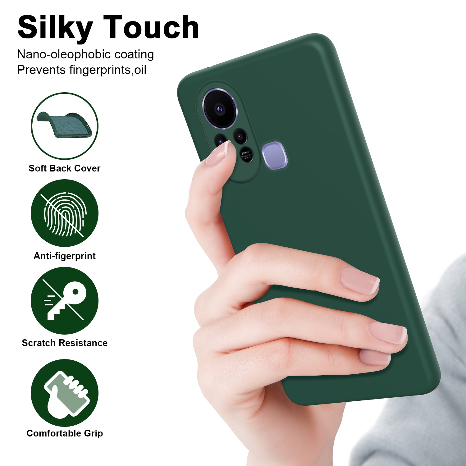 For Infinix Hot 11s Rubberized TPU 2.2mm Thickness Anti-Scratch Phone Case Fiber Lining Cushion Protective Non-slip Back Cover For Infinix Hot 11s Rubberized TPU 2.2mm Thickness Anti-Scratch Phone Case Fiber Lining Cushion Protective Non-slip Back Cover